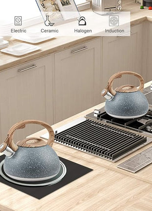 s-p Whistling Tea Kettle Stainless Steel Teapot,Teakettle for Stovetop Induction Stove Top,Fast Boiling Heat Water Tea Pot 2.2 Quart(Gray)