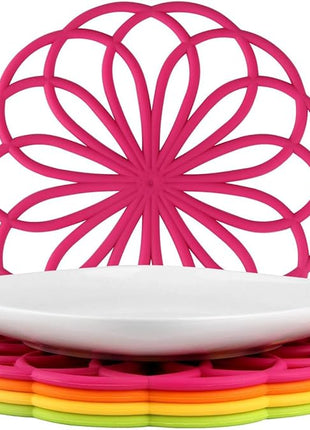 ME.FAN Silicone Trivet Mat - Kitchen Hot Pads for Pots & Dish - Insulated Teapot Trivet - Flexible, Durable, Non-Slip Large Coasters 3 Set Yellow