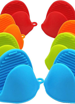 NEPAK 4 Pairs Silicone Cooking Pinch Grips Oven Mitts Potholder for Kitchen Cooking & Baking