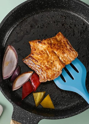 Mini Kitchen Utensil Set - Five-Piece Set, Tiny Silicone Kids Kitchen Tools - Whisk, Tongs, Spoon, Slotted Spatula - Blue