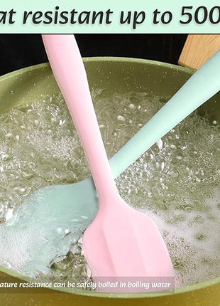 Silicone Spatula,8-pack Spatula Set,11 inch Heat Resistant Non Stick cookware with Stainless Steel for Baking,Cooking,Mixing,Flipping,BPA Free,Dishwasher Safe (11inch Mixed color)