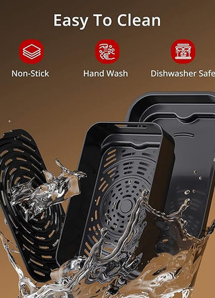 Electric Air Grill Fryer 7-in-1 Indoor Smokeless - 1750W Contact Grill with Non-Stick Removable Plates, Fast Even Heat, Flat Top Griddle See-Through Window Perfect for Healthy Grilling, 4Qt