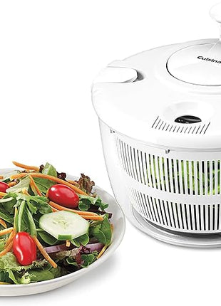 Cuisinart Large Salad Spinner- Wash, Spin & Dry Salad Greens, Fruits & Vegetables, 5qt, CTG-00-SASW White
