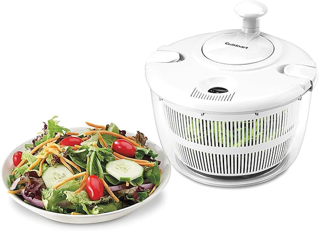 Cuisinart Large Salad Spinner- Wash, Spin & Dry Salad Greens, Fruits & Vegetables, 5qt, CTG-00-SASW White