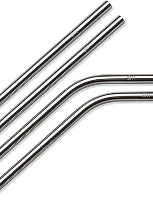 Simple Modern Stainless Steel Reusable Straws | Toxin Free and Waste Reducing Straw for Tumblers and Travel Mugs | Classic Collection | 4 Count (Pack of 1) | Stainless Steel
