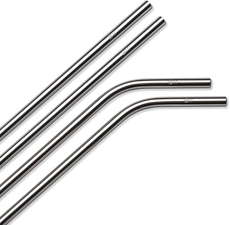 Simple Modern Stainless Steel Reusable Straws | Toxin Free and Waste Reducing Straw for Tumblers and Travel Mugs | Classic Collection | 4 Count (Pack of 1) | Stainless Steel