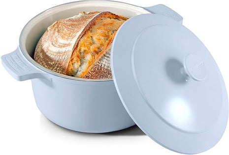 Gotham Steel 5 Qt Lightweight Ceramic Dutch Oven Pot with Lid, Nonstick Sourdough Dutch Oven for Bread Baking, 10 in 1 Stock Pot Ovens for Pasta, Spaghetti, Bread and More, Pots for Cooking
