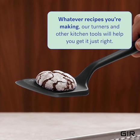 GIR: Get It Right Silicone Kitchen Spatula Turner - Non toxic cooking utensils for Nonstick Cookware, Cooking and Baking, Mini - 11IN - Black