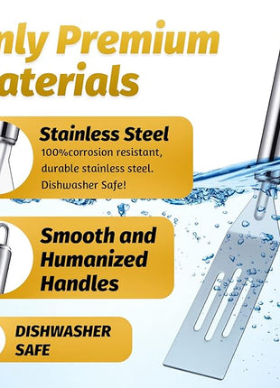 CHENGU 4 Pcs Mini Brownies Serving Spatula Stainless Steel Nonstick Serve Turner Cookie Slotted Spatula for Kitchen Cutting and Serving Desserts Small Frying Pan Cookie (3 Styles, 3 Styles)