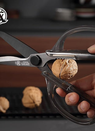 MITSUMOTO SAKARI Heavy Duty Japanese Kitchen Scissors, Multipurpose Detachable Stainless Steel Kitchen Shears, Sharp Cooking Scissors for Meat, Fish, Nuts, Vegetables