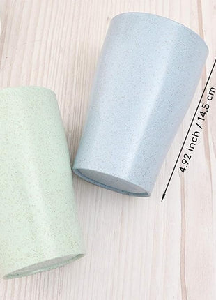 shopwithgreen 14 oz Wheat Straw Cups, Unbreakable Drinking Glasses Stackable | Reusable Water Tumbler, Mug Set for Coffee, Wine, Camping, BPA-Free | Dishwasher & Microwave Safe