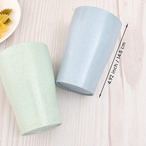 shopwithgreen 14 oz Wheat Straw Cups, Unbreakable Drinking Glasses Stackable | Reusable Water Tumbler, Mug Set for Coffee, Wine, Camping, BPA-Free | Dishwasher & Microwave Safe