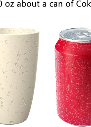 Homienly Wheat Straw Reusable Tumblers, 20 OZ Wheat Straw Cups - Set of 6, Unbreakable Alternative to Plastic Cups, Microwave and Dishwasher Safe Drinking Glasses,Cup for Kitchen, Camping - Beige