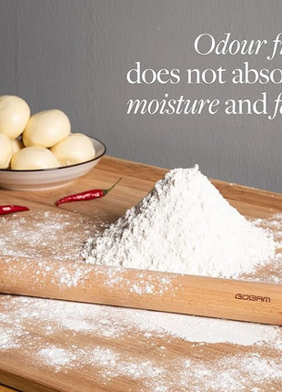 GOBAM Wood Rolling Pin, Medium - Dough Roller for Pasta, Cookies, Pie, Pizza, Chapati, Fondant, Rolling Pins for Baking, Bread Making Tools and Supplies - 13 x 1.38 Inches