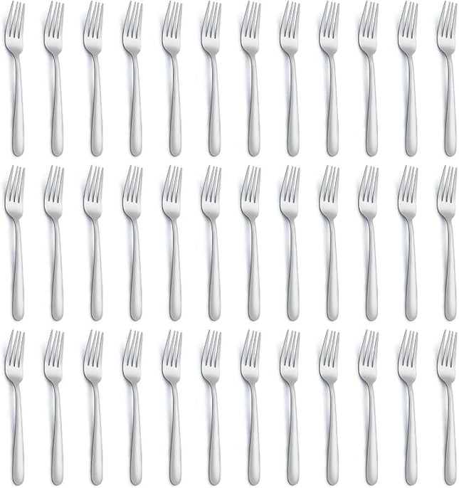 36 Piece Salad Forks, 7 Inch Small Forks in Stainless Steel mirror polished and Dishwasher Safe, Used For Tasting Cakes and Fruits