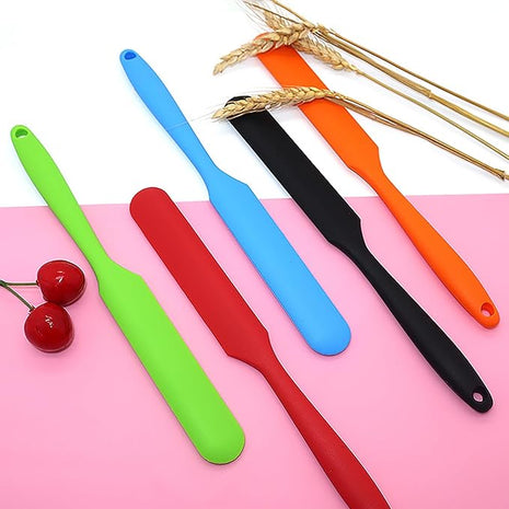 5 Pcs Silicone Jar Spatulas,Sourdough Spatula with Long Handle,Cake Cream Butter Spatulas(5 Pcs)