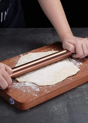 Berglander Rose Gold Rolling Pin, 16.7 Inches Stainless Steel Matte Finish With Rose Gold Titanium Plating Copper Rolling Pin For Baking, Pizza, Dough, Pie, Cookie, Gift Ideas For Bakers.