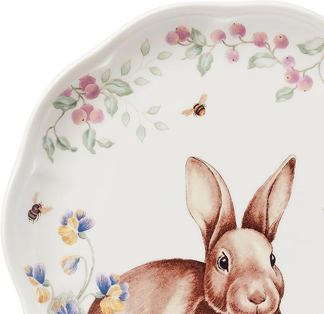 Lenox, Dinnerware Set, Butterfly Meadow Bunny 4-Piece Accent Plate Set, Service For 4, Microwave And Dishwasher Safe, Porcelain Plates, Easter Plates, Dish Set, Home And Kitchen (Assorted, 4 Pieces)