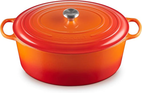 Le Creuset Enameled Cast Iron Signature Oval Dutch Oven, 15.5qt., Flame