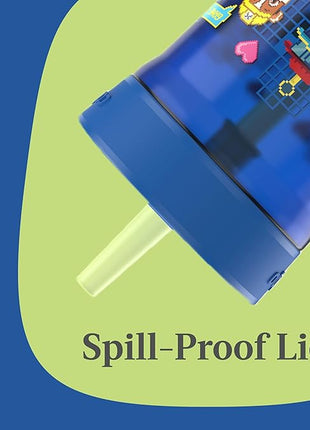 Contigo Leighton Kids Paw Patrol Plastic Water Bottle, Spill-Proof Tumblers with Straw, Dishwasher Safe, 14oz, Power Pups, Blue