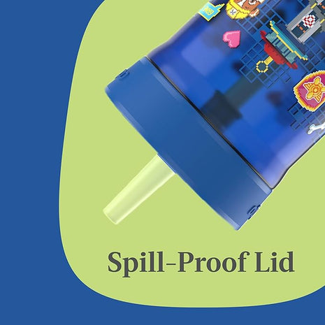 Contigo Leighton Kids Paw Patrol Plastic Water Bottle, Spill-Proof Tumblers with Straw, Dishwasher Safe, 14oz, Power Pups, Blue