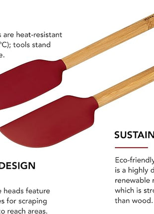 KitchenAid Bamboo Spatula Set, Empire Red, 2-Piece