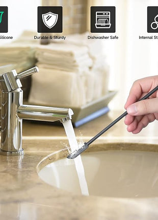 Mini Spatula Silicone Spatula Set - 4pcs Small Makeup Scrapers for Cosmetics, Reusable Beauty Tiny Tools, Thin Jar Scraper, Get the Last of the Makeup Out of the Bottle(Black)