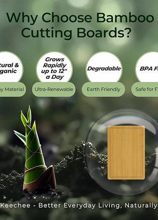 Kitchen Essentials Natural Bamboo Cutting Board XL With Durable, Knife-Friendly Surface & Deep Juice Groove – Perfect For BBQ(Pre Oiled, Natural)