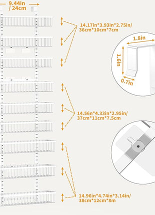 Moforoco 9-Tier White Over The Door Pantry Organizer, Pantry Organization and Storage, Black Hanging Basket Wall Spice Rack Seasoning Shelves, Home & Kitchen Bedroom Bathroom House Essentials