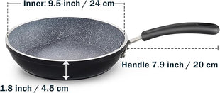 Cook N Home 10 Inch Nonstick Fry Pan, Skillet with Stay Cool Silicone Handle, Heavy Gauge Aluminum, Induction Compatible, Oven Safe, Easy Clean Frying Pan