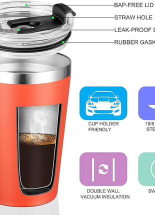 VEGOND 12oz Tumbler Stainless Steel Tumbler bulk Vacuum Insulated Double Wall Travel Tumbler with Lid and Straw Reusable Tumbler, Brick Red 6 Pack