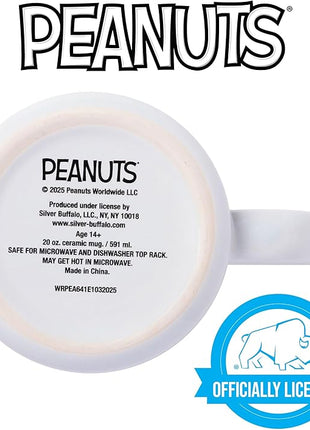 Silver Buffalo Peanuts The Great Pumpkin Featuring Linus and Snooy Halloween Spooky Ceramic Camper Mug, 20 ounces