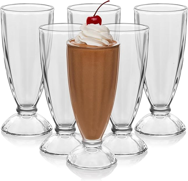 Libbey 6-Piece Fountain Shoppe Classic Ice Cream Soda Glass, 12-Ounce, Clear