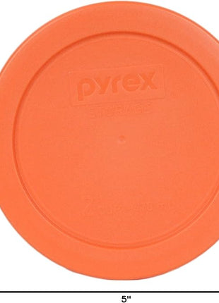 Pyrex 7200-PC Round 2 Cup Orange Storage Lid for Glass Bowls - Original Genuine Pyrex Lids - 4 Pack - Made In The USA