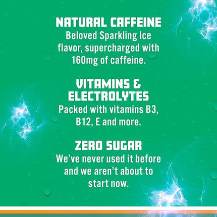 Sparkling Ice Energy Maximum Mango 12Pk. Energy Drinks with Vitamins + Antioxidants, Zero Sugar. 12 fl oz cans.