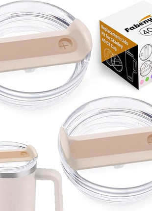 40 OZ Tumbler Lid Replacement Fit for Stanley Cup, 2 Pack Clear Replacement Lids Fit for Stanley Travel Tumbler, Spill Proof Tumbler Covers for Stanley Cup Accessories (Clear - Rose Quartz)