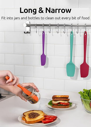 High Heat Resistant Silicone Spatula: U-Taste 600ºF Hot-Proof Food Grade Rubber Kitchen Baking Scraper, Flexible and Sturdy Cooking Utensil for Mixing Scraping in NonStick Cookware (4PCS, Multicolors)