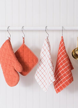 DII Basic Terry Collection 100% Cotton Quilted, Oven Mitt, Spice, 2 Piece