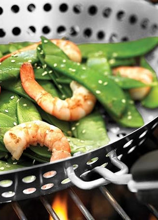 Outset Grill Skillet With Removable Handle, Stainless Steel