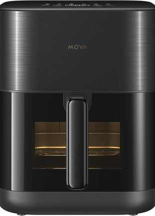 Mova FD10Pro Air Fryer, 6.3QT Large Digital Airfryer with Visible Window, 11 Preset Cooking Modes, Dual Heating System 122-450°F Precise Heat for Even Results, Non-Stick Baskets