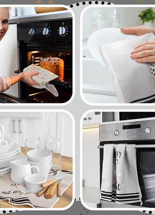 Boyiee Set of 6 Farm Chickens Kitchen Towels Farmhouse Absorbent Dish Tea Towels Rustic Country Rooster 24 x 16 Inches Gifts Chickens Hand Washcloth Gifts for Kitchen Bathroom Decorations