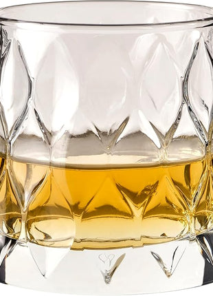 Pasabahce Premium Whiskey Glasses Set Of 4 - Exclusive Cocktail, Scotch, Bourbon, Liquor, Rum Glasses - Old Fashioned Glasses - 10.25 Oz Drinking Glasses - Perfect for Parties, Gifts