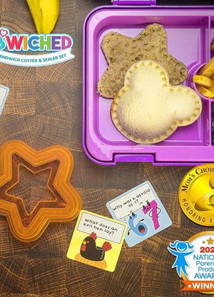 Sandwich Cutter and Sealer - Crustless Sandwich Maker - Great for Lunchbox and Bento Box - Boys and Girls Kids Lunch - Sandwich Cutters for Kids (Heart, Star, Mouse)