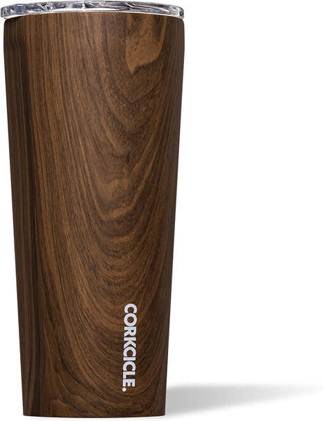 Corkcicle Classic Tumbler - Keeps Drinks Cold for 9 Hours & Hot for 3 - Triple-Insulated Stainless Steel - Holiday Tumbler Gift - 24 oz - Walnut Wood