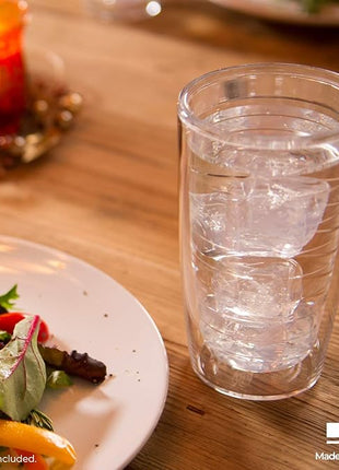 Tervis Clear & Colorful Tabletop Made in USA Double Walled Insulated Tumbler Travel Cup Keeps Drinks Cold & Hot, 16oz - 4pk, Citrus Sunrise