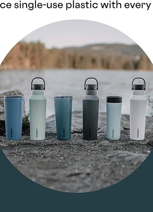 Corkcicle Classic Tumbler - Insulated Stainless Steel Travel Cup - Cold & Hot Drinks - Reusable - Durable - Spill Proof Lid - Non-Slip Silicone Base - Easy Grip - BPA Free - 24 oz - Rucksack