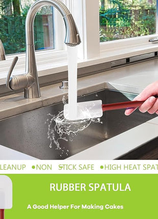 Silicone High Heat Spatula Set, 3pc (9.5/14/16Inches) - Commercial Rubber Spatula for Cooking