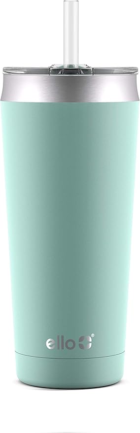 Ello Beacon Vacuum Insulated Stainless Steel Tumbler with Slider Lid and Optional Straw