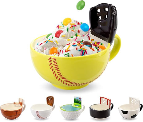 MAX'IS Creations The Softball Mug with a Glove, Softball Gifts for Girls 8-12 12-14 Coach Gifts Mom Gift Kids Christmas Gift Stuff, Novelty Ceramic Big Funny Coffee Mug 16oz