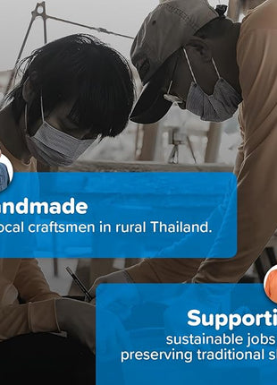 FAAY Handmade Teak Spurtle for Sourdough Starter – Wooden Stirring Stick & Mixing Tool for Deep Jars | Nonstick-Safe, Finished with Coconut Cooking Oil, Crafted in Thailand